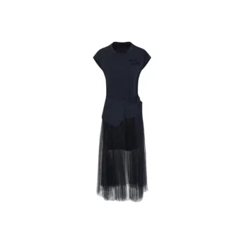 IDPAN Short Sleeved Dresses Women's Navy Blue