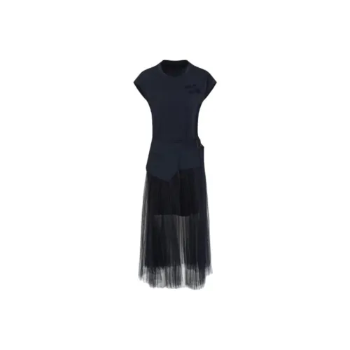 IDPAN Short Sleeved Dresses Women's Navy Blue