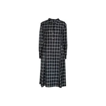 ROEYSHOUSE FW24 Long-Sleeved Dresses Women's Black White Plaid