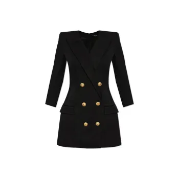 BALMAIN Slim Fit Double Breasted Blazer Dresss