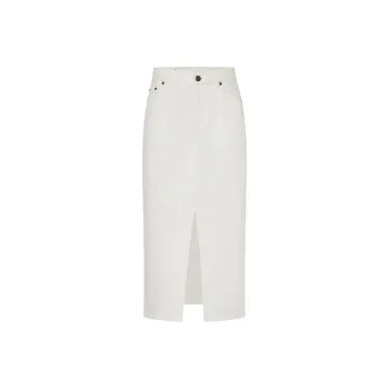 MOCO Denim Long Skirt Women's White
