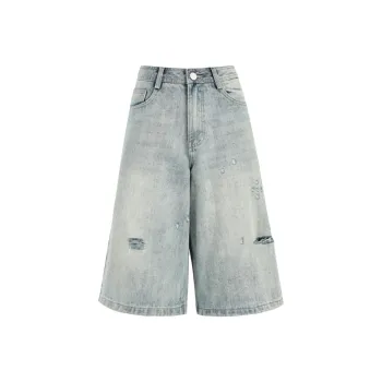 ZNZX Jeans Women's Cyan White Blue