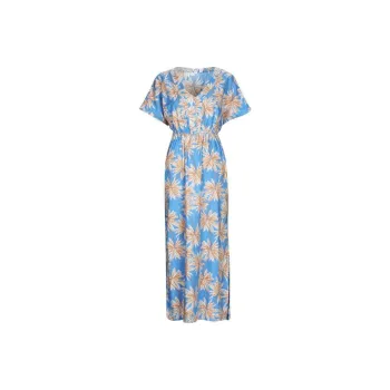 ROXY Dynamite Again Ankle Length Dress Short Sleeved Dress Women's Sky Blue