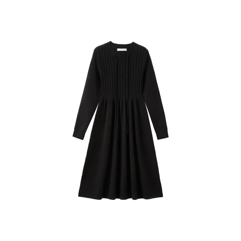 UNIQLO Long Sleeved Dresses Women's Black-0