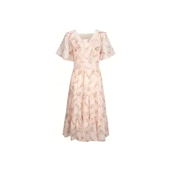 Tulip Taste Short-Sleeved Dresses Women's Coral Pink