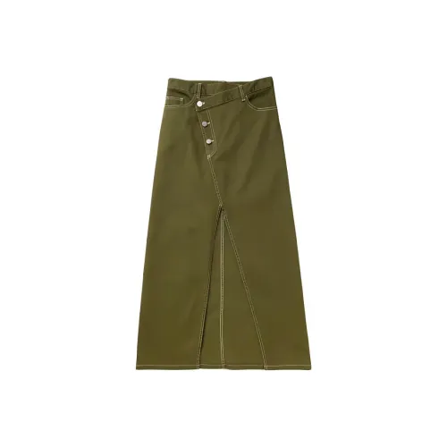 BAUM UND PFERDGARTEN Denim Long Skirts Women's Green