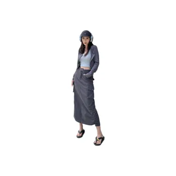 LIGEMAN Denim Long Skirt Women's
