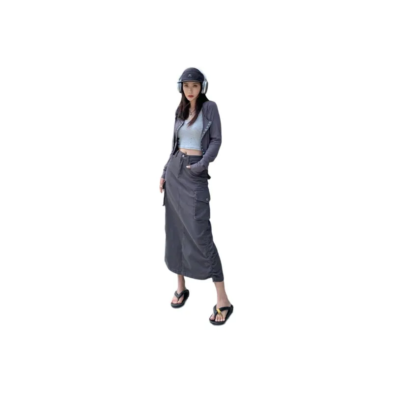 LIGEMAN Denim Long Skirt Women's-1