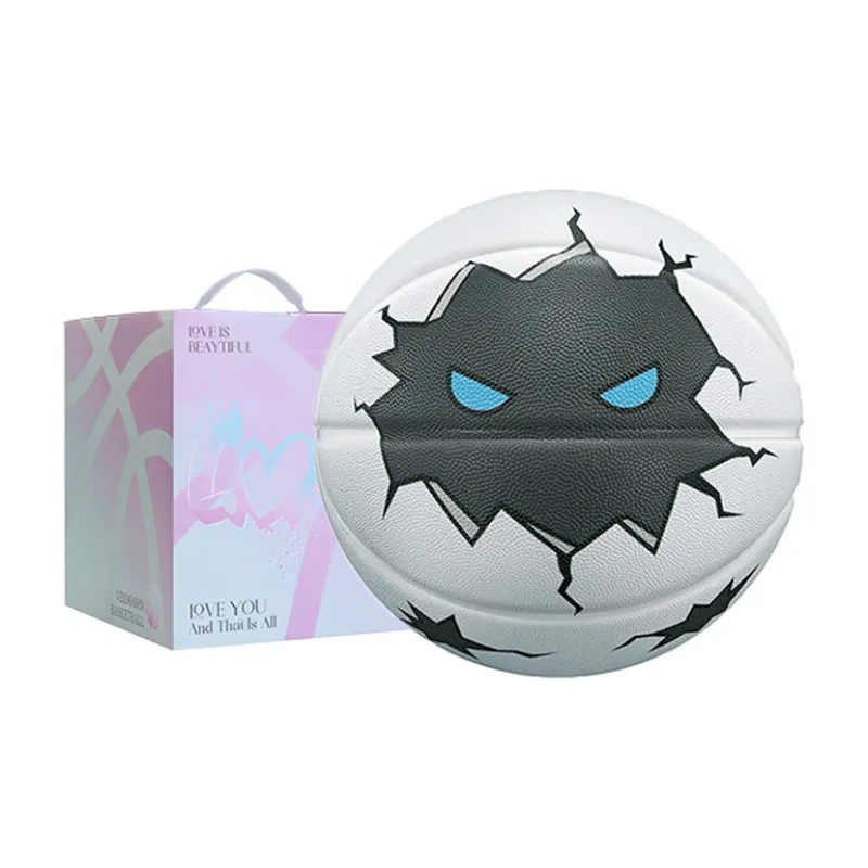 VEIDOORN Rubber Basketball White Gray Size 7 Street Training-14