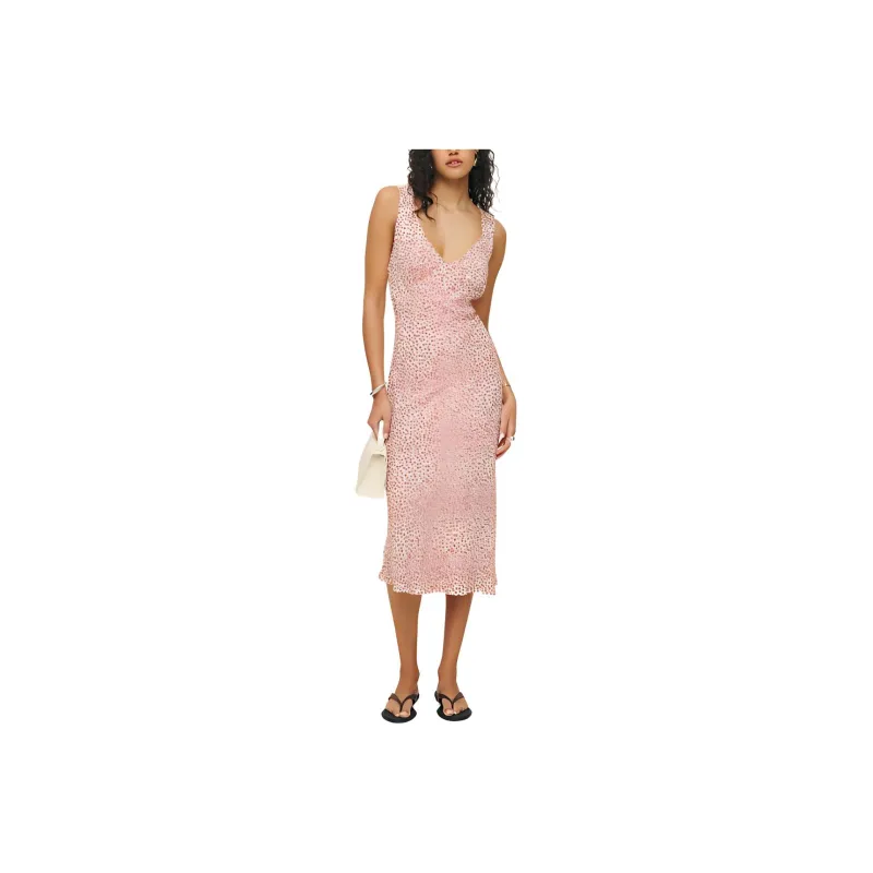 REFORMATION Beauden Dress Slip Dress Women's Cherry Red-0