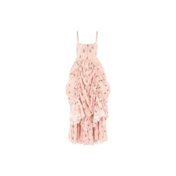 Selkie Collection Slip Dress Women's Flesh Pink Base With Rose Cycle Print