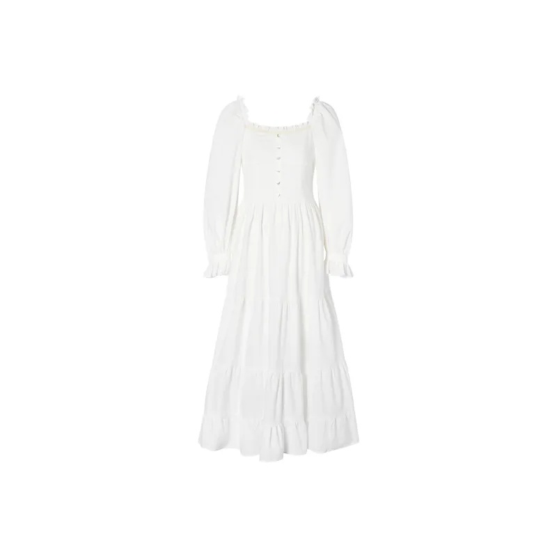 I'M ONE Long Sleeved Dresses Women's White-0