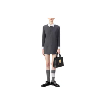 THOM BROWNE Collared Long-Sleeved Mini Dress