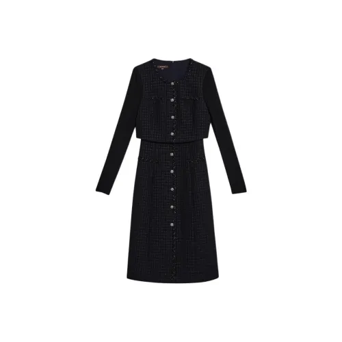 Yiner Long Sleeved Dresses Women's Deep Sea Blue