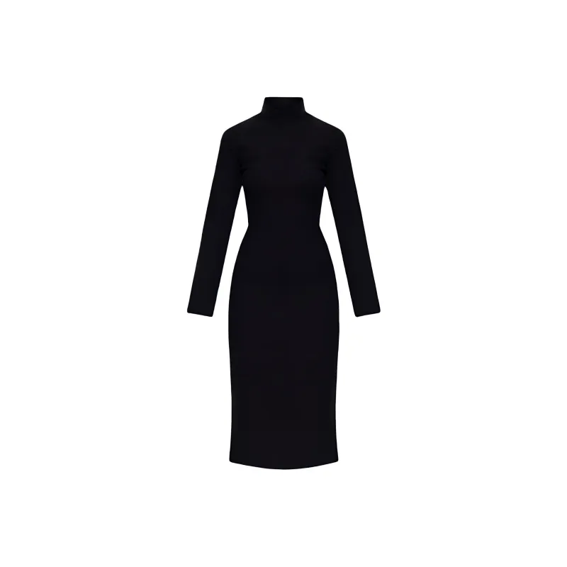 Bottega Veneta High Neck Knitted Midi Dress-0