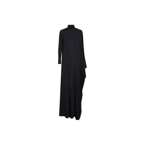 Balenciaga Drape Panel Asymmetric Long Dress