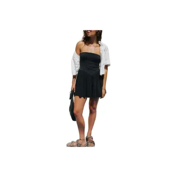 FREE PEOPLE Onda Drop-Waist Tube Mini Sleeveless Dress Women's BLACK/Black