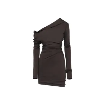Alexander McQueen Off Shoulder Draped Mini Dress