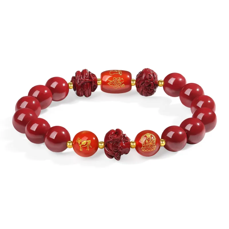 ZKY Cinnabar Jade Bracelets Unisex-1