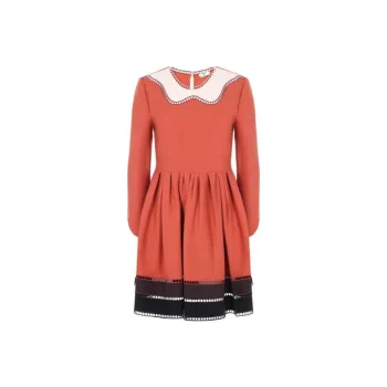 FENDI Long-Sleeved Dresses Women's Orange Red