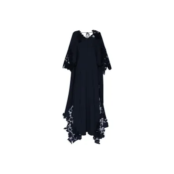 Oscar De La Renta Peony Velvet Guipure Kaftan