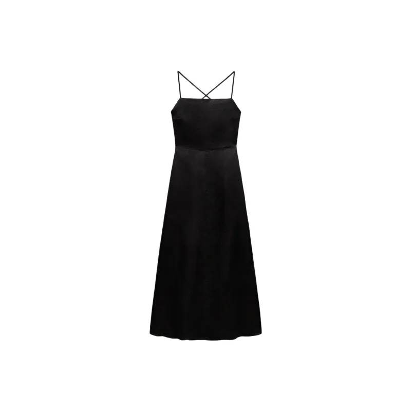 ZARA Slip Dresses Women's Black-0