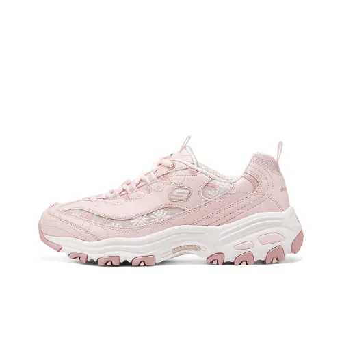 Skechers D'LITES 1.0 Anti Slip Wear Resistant Low Top Chunky Sneakers Women's Light Pink