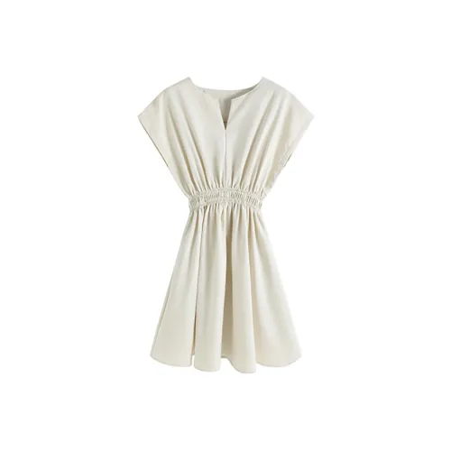 Local Gal Short-Sleeved Dresses Women's Beige Apricot
