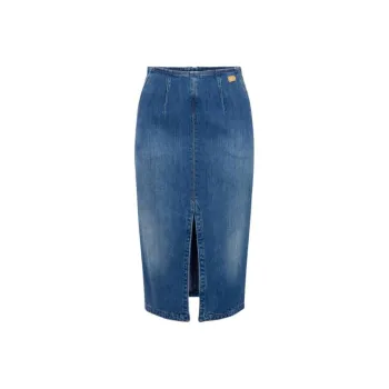 Elisabetta Franchi Front Slit Denim Skirt