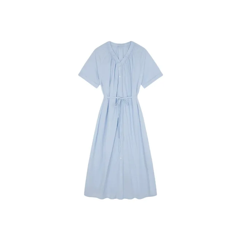 IHIMI Short Sleeved Dress Women's Frost Blue-0