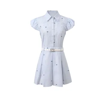 OSQ Short Sleeved Dresses Women's Blue