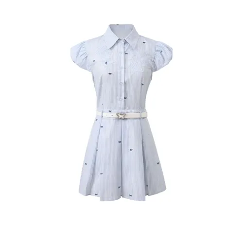 OSQ Short Sleeved Dresses Women's Blue