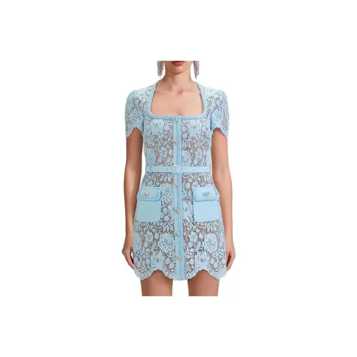 Self-portrait Short-Sleeved Dresses Women's Mist Blue