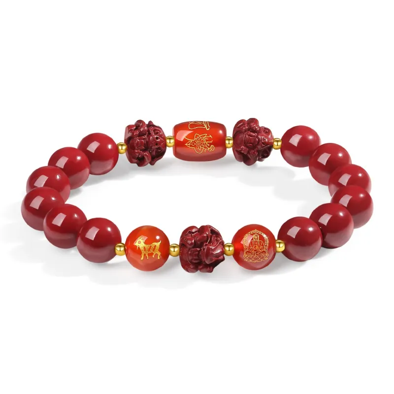 ZKY Cinnabar Jade Bracelets Unisex-11