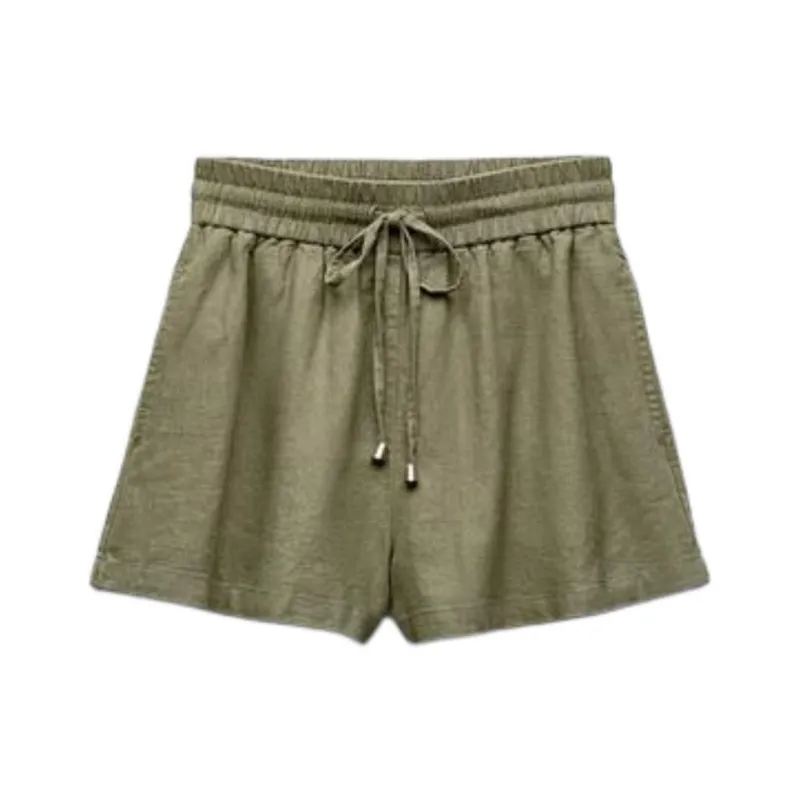 ZARA Casual Shorts Women's _Nsec Medium Khaki Color-0