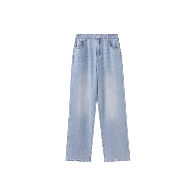 SHUIYUNJIAN Blue Slim Straight Fit Jeans Women's Denim Blue-0