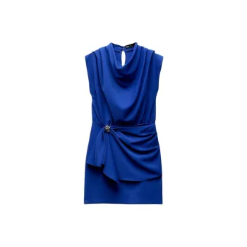 ZARA Sleeveless Dress Women's Dark Blue