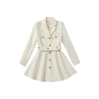 DEAR DEER PUFF Long Sleeved Dresses Women's White