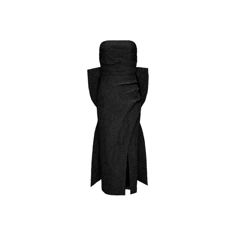 Rebecca Vallance Helene Oversize bow Strapless Midi Dress-0