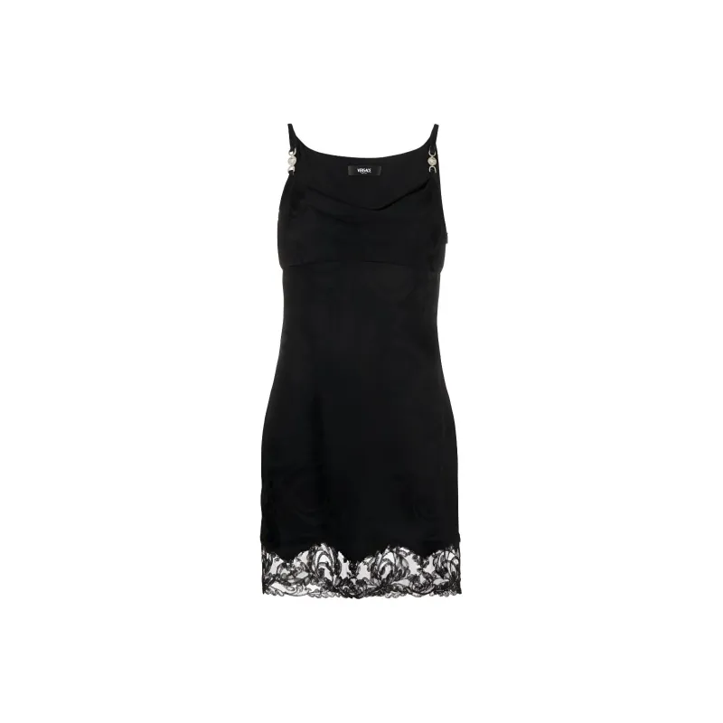 VERSACE Lace-Detailed Sleeveless Mini Dress-0