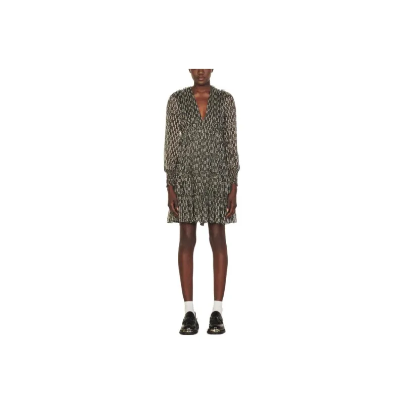 Sandro Long-Sleeved Dresses Women's Black/White-0