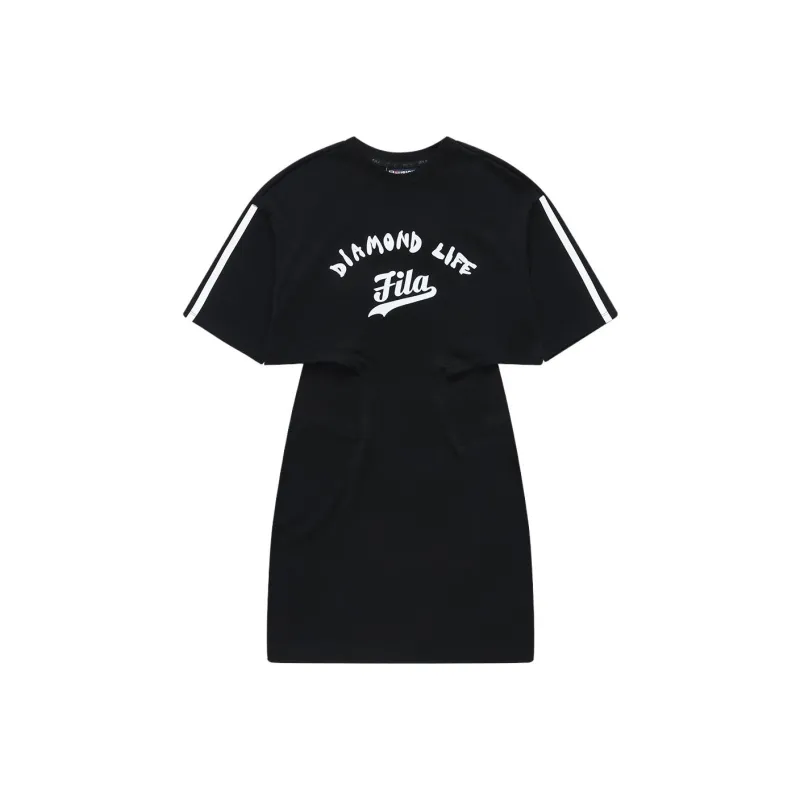FILA FUSION INLINE Short Sleeved Dress Women's Jet Black-0