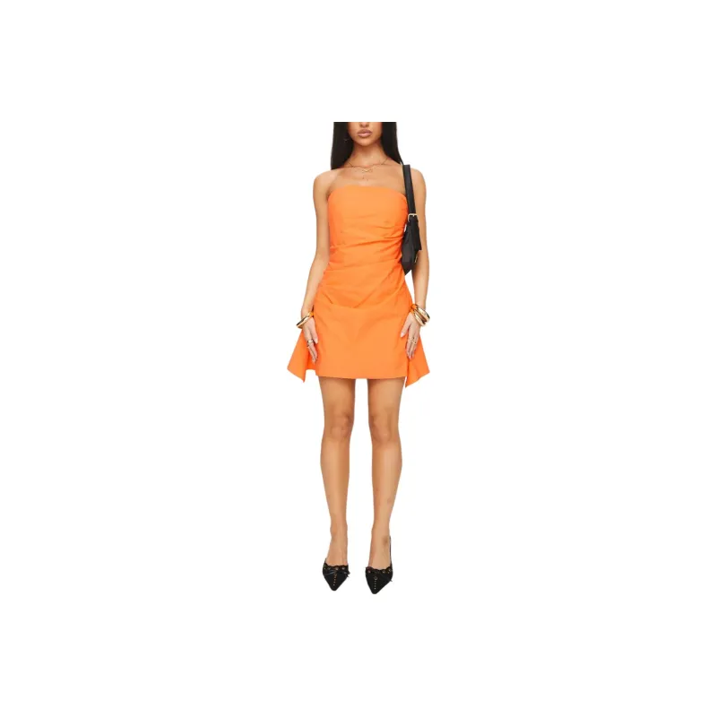 PRINCESS POLLY BRADWELL STRAPLESS MINI DRESS Sleeveless Dress Women's ORANGE/Orange-0