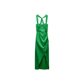 ZARA Slip Dresses Women's Green
