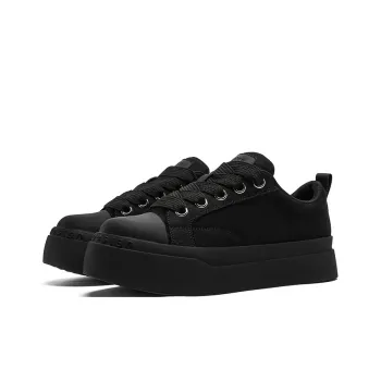 KUNGFUDEER Thread Line Collection Anti Slip Wear Resistant Low Top Skateboard Shoes Unisex Black