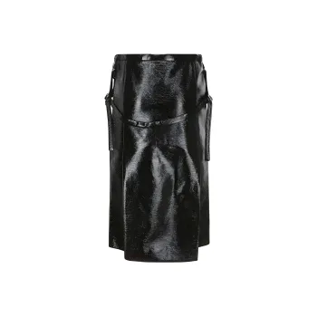 COURREGES One Strap Vinyl Pencil Skirt