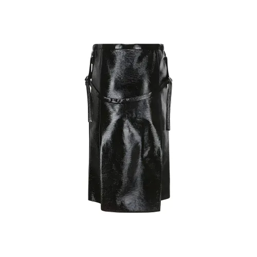 COURREGES One Strap Vinyl Pencil Skirt
