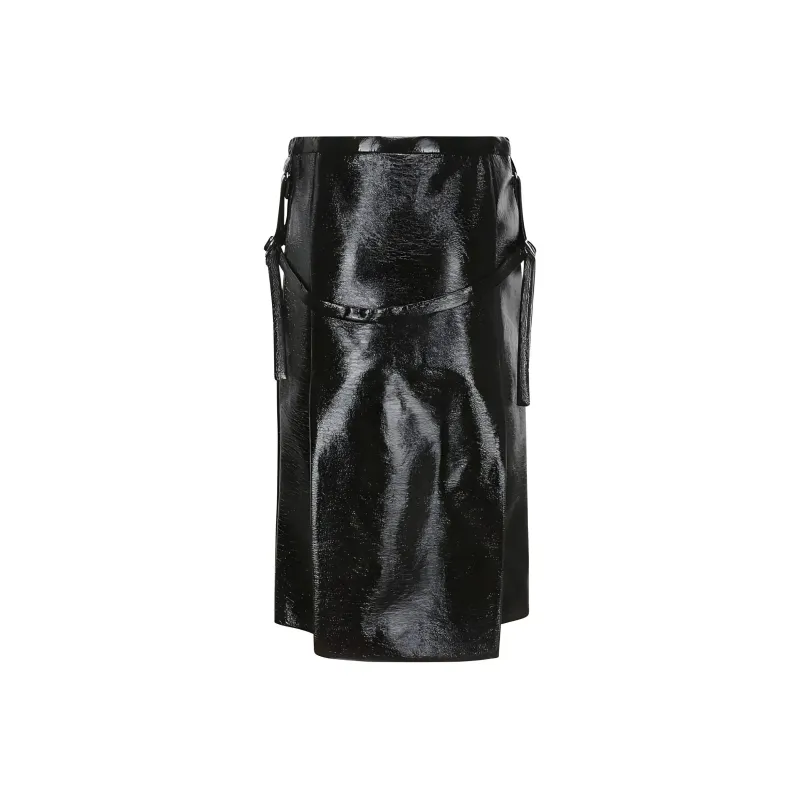 COURREGES One Strap Vinyl Pencil Skirt-0