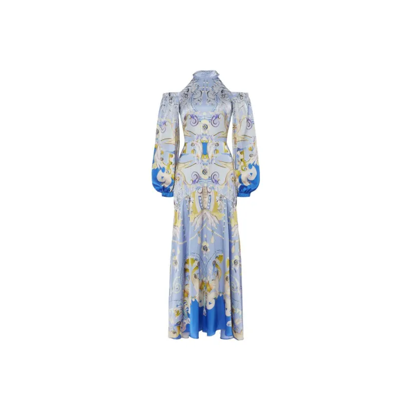 Temperley London Carline print Cold Shoulder Dress-0