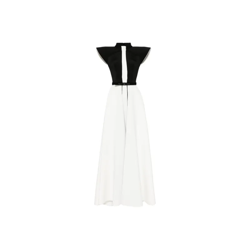 Saiid Kobeisy Cap sleeve Two tone Gown-0